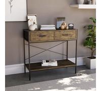 Lassic Vida Designs Brooklyn Dark Wood 2 Drawer Console Table With Undershelf