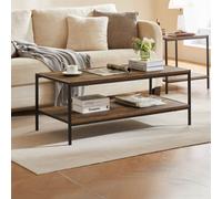 Lassic Vida Designs Brooklyn Dark Wood 2 Tier Industrial Rustic Coffee Table