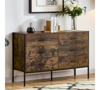 Lassic Vida Designs Brooklyn Dark Wood 6 Drawer Chest (H)795mm (W)1230mm (D)400mm