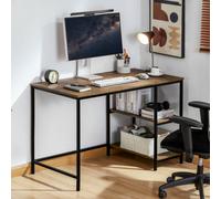 Lassic Vida Designs Brooklyn Dark Wood Desk With 2 Shelves Sturdy Computer Office Desk