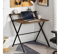 Lassic Vida Designs Brooklyn Dark Wood Foldable Computer Desk - Fully Assembled
