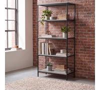 Lassic Vida Designs Brooklyn Grey 5 Tier Bookcase Industrial Freestanding Shelving Unit (H)1440mm (W)600mm (D)300mm