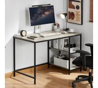 Lassic Vida Designs Brooklyn Grey Desk With 2 Shelves Sturdy Computer Office Desk