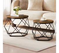 Lassic Vida Designs Brooklyn Nest Of 2 Geometric Tables, Dark Wood