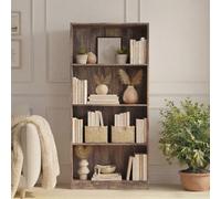 Lassic Vida Designs Cambridge 4 Tier Low Bookcase Freestanding Wooden Storage Shelf Display Unit White, Dark Wood