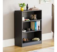 Lassic Vida Designs Cambridge Black 3 Tier Low Bookcase Freestanding Shelving Unit (H)750mm (W)600mm (D)240mm