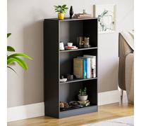 Lassic Vida Designs Cambridge Black 3 Tier Medium Bookcase Freestanding Shelving Unit (H)1080mm (W)600mm (D)240mm