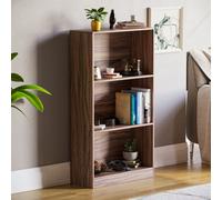 Lassic Vida Designs Cambridge Walnut 3 Tier Medium Bookcase Freestanding Shelving Unit (H)1080mm (W)600mm (D)240mm