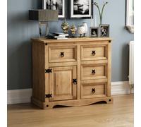 Lassic Vida Designs Corona 1 Door 4 Drawer Small Sideboard Storage Cabinet Cupboard