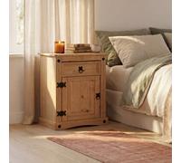 Lassic Vida Designs Corona 1 Drawer 1 Door Bedside Cabinet Mexican Solid Waxed Pine (H)600mm (W)480mm (D)350mm