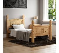 Lassic Vida Designs Corona 3Ft Single Solid Wood Bed Frame Distressed Waxed Pine, High Foot End, 190 X 90Cm