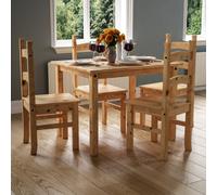 Lassic Vida Designs Corona 4 Seater Dining Set Solid Pine Wood With 4 Chairs