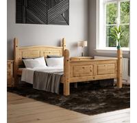 Lassic Vida Designs Corona 4Ft6 Double Solid Wood Bed Frame Distressed Waxed Pine, High Foot End, 190 X 135Cm