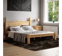 Lassic Vida Designs Corona 5Ft King Size Solid Wood Bed Frame Distressed Waxed Pine, Low Foot End, 200 X 150Cm