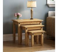 Lassic Vida Designs Corona Nest Of Tables Set Of 3 Solid Pine Coffee Side End Table
