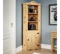 Lassic Vida Designs Corona Solid Pine 1 Door Corner Bookcase Freestanding Shelving Unit (H)1780mm (W)750mm (D)370mm