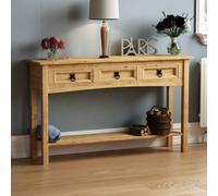 Lassic Vida Designs Corona Solid Pine 3 Drawer Console Table With Undershelf