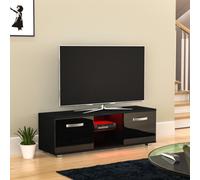 Lassic Vida Designs Cosmo Black 2 Door Led Tv Unit 120Cm Sideboard Cabinet