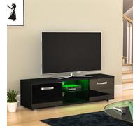 Lassic Vida Designs Cosmo Black 2 Door Led Tv Unit 140Cm Sideboard Cabinet