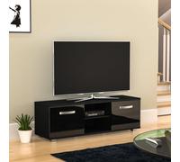 Lassic Vida Designs Cosmo Black 2 Door Tv Unit 120Cm Sideboard Cabinet