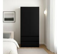 Lassic Vida Designs Denver 2 Door Wardrobe With Drawers, Black