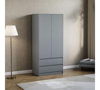 Lassic Vida Designs Denver 2 Door Wardrobe With Drawers, Grey