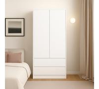 Lassic Vida Designs Denver 2 Door Wardrobe With Drawers, White