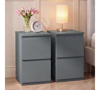 Lassic Vida Designs Denver 2 Drawer Bedside Chest Set Of 2, Grey