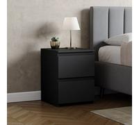 Lassic Vida Designs Denver 2 Drawer Large Bedside Chest, Black