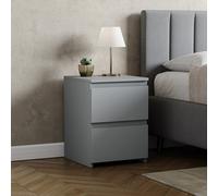 Lassic Vida Designs Denver 2 Drawer Large Bedside Chest, Grey