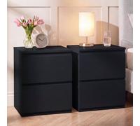 Lassic Vida Designs Denver 2 Drawer Large Bedside Chest Set Of 2, Black