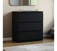 Lassic Vida Designs Denver Black 3 Drawer Chest (H)775mm (W)700mm (D)400mm