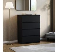 Lassic Vida Designs Denver Black 4 Drawer Chest (H)960mm (W)700mm (D)400mm