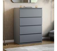 Lassic Vida Designs Denver Grey 4 Drawer Chest (H)960mm (W)700mm (D)400mm