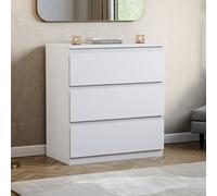 Lassic Vida Designs Denver White 3 Drawer Chest (H)775mm (W)700mm (D)400mm