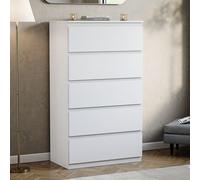 Lassic Vida Designs Denver White 5 Drawer Chest (H)1120mm (W)700mm (D)400mm