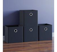 Lassic Vida Designs Durham Black Cube Foldable Storage Basket Set Of 4 (H)300mm (W)300mm