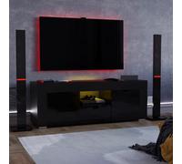 Lassic Vida Designs Eclipse 2 Door 1 Drawer Led Tv Unit, Black