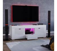Lassic Vida Designs Eclipse 2 Door 1 Drawer Led Tv Unit, White
