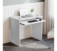 Lassic Vida Designs Huby White Computer Desk Workstation With Keyboard Tray