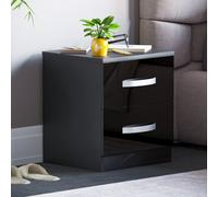 Lassic Vida Designs Hulio Black 2 Drawer Bedside Cabinet (H)470mm (W)400mm (D)360mm