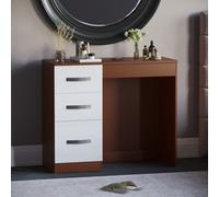 Lassic Vida Designs Hulio Walnut & White 3 Drawer Bedroom Vanity Dressing Table