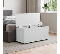 Lassic Vida Designs Leon Storage Ottoman White Storage Bench Chest Bedroom Living Room