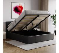 Lassic Vida Designs Lisbon Black Ukfr 5Ft King Size Ottoman Faux Leather Bed Frame