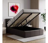 Lassic Vida Designs Lisbon Brown 4Ft Small Double Ottoman Ukfr Faux Leather Bed Frame