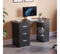 Lassic Vida Designs Mason Black Computer Desk With Shelves And 3 Drawers