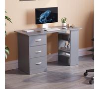 Lassic Vida Designs Mason Grey Computer Desk With Shelves And 3 Drawers