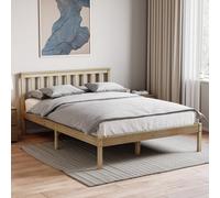 Lassic Vida Designs Milan Double Wooden Bed, Low Foot, Pine & Gel Memory Foam Pocket Spring Mattress, Double