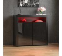 Lassic Vida Designs Nova Black 2 Door Led Sideboard Storage Cabinet Cupboard
