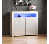 Lassic Vida Designs Nova White 2 Door Led Sideboard Storage Cabinet Cupboard